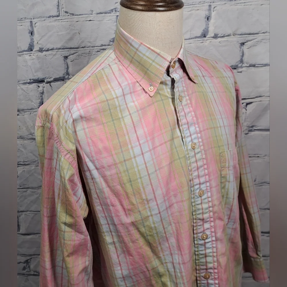 Burberry London Men's Button Down Shirt Check Vintage USA 90s Relaxed Fit Medium - Picture 13 of 16